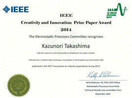 IEEE Creativity and Innovation Prize Paper Award 2014