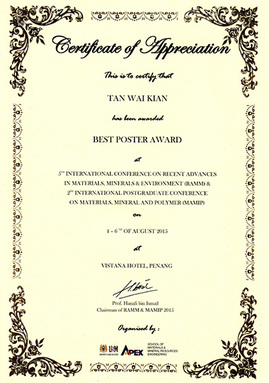 5th RAMM, Best Poster Award