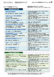 豊橋技術科学大学 平成29年度社会人実践教育プログラム