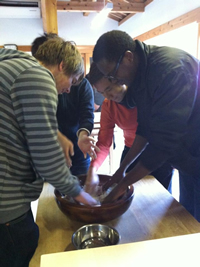 Making ‘soba’- buckwheat noodles