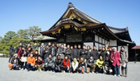 Participants in the front of Nijo Castle