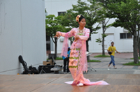 Myanmar student demonstrating a splendid traditional dance
