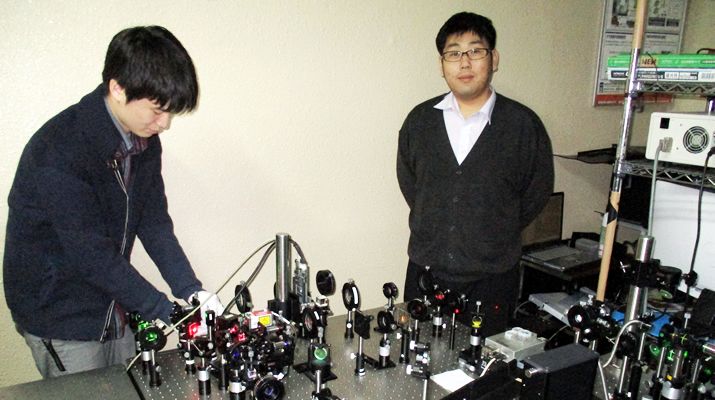 Hiroyuki Takagi (right of picture) with one of his students