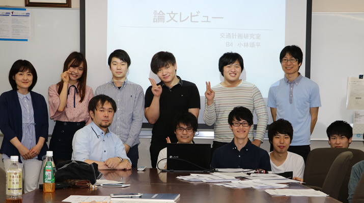 Assistant Professor Kojiro Matuo (1st from right, 2nd raw) with his laboratory members
