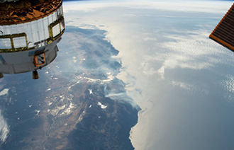 The wildfires in California north of the San Francisco Bay Area were photographed by Expedition 61 crewmember as the International Space Station(NASA: Oct.29, 2019)