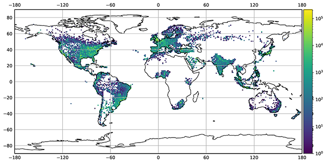 The global action area map shows geographical disparities in the use of social media despite worldwide utilization.