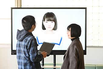 3D computer graphics character 'Saya' on  screen