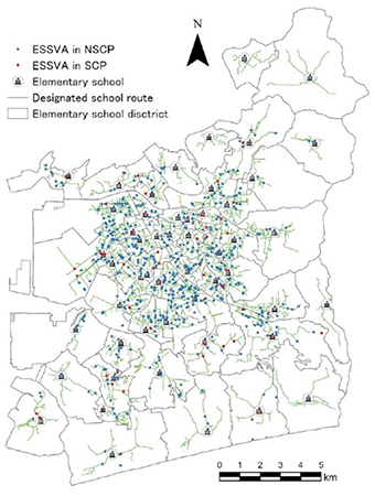 Geo-informatized data for school commuting routes and locations of elementary school student-vehicle accidents (ESSVA)