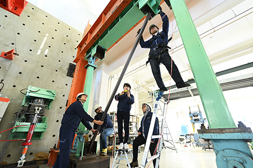 Work at university laboratory by students.