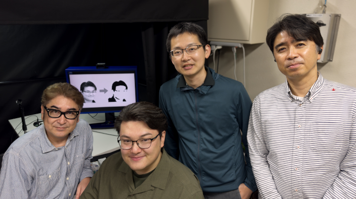 Professor Shigeki Nakauchi, Michael Makoto Martinsen, Assistant Professor Hideki Tamura and Professor Tetsuto Minami