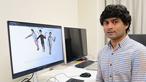 Virtual co-embodiment of a joint body with left and right limbs controlled by two people